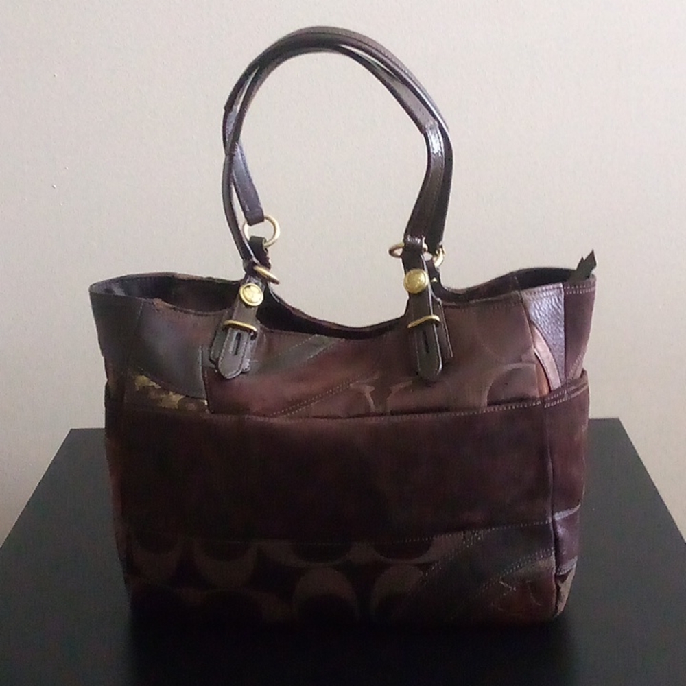 Coach Brown Patchwork Shoulder Bag - image 3